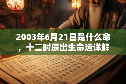 2003年6月21日是什么命,十二时辰出生命运详解 2003年6月21日是什么命,十二时辰出生命运详解