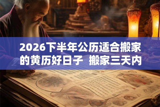 2026下半年公历适合搬家的黄历好日子  搬家三天内忌讳