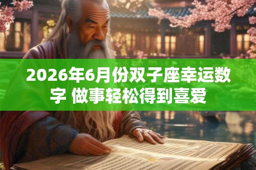 2026年6月份双子座幸运数字 做事轻松得到喜爱