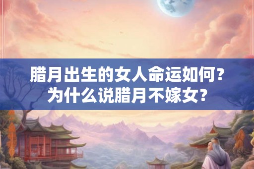 腊月出生的女人命运如何？为什么说腊月不嫁女？