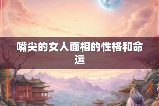 嘴尖的女人面相的性格和命运