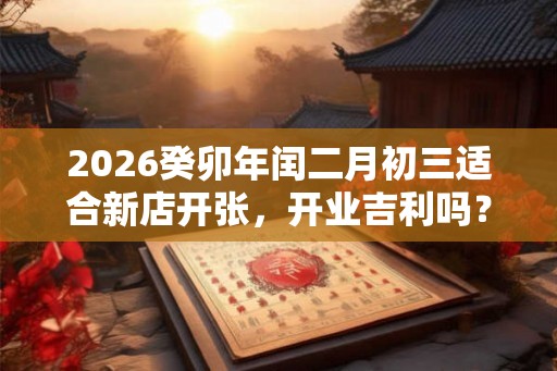 2026癸卯年闰二月初三适合新店开张，开业吉利吗？