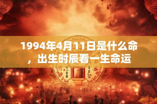 1994年4月11日是什么命，出生时辰看一生命运