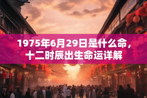 1975年6月29日是什么命，十二时辰出生命运详解