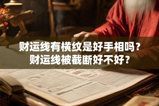 财运线有横纹是好手相吗？财运线被截断好不好？