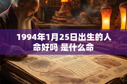1994年1月25日出生的人命好吗 是什么命 1994年1月25日出生的人命好吗 是什么命