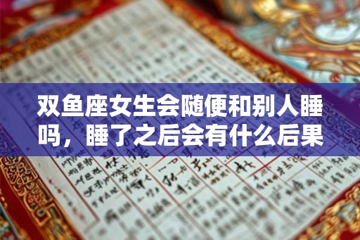 双鱼座女生会随便和别人睡吗，睡了之后会有什么后果？