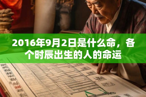 2016年9月2日是什么命，各个时辰出生的人的命运