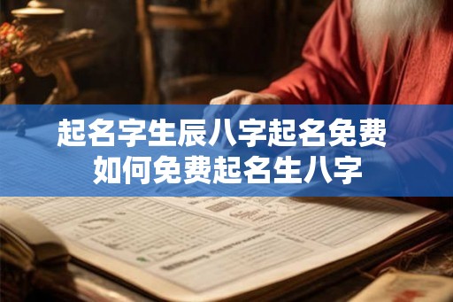 起名字生辰八字起名免费 如何免费起名生八字