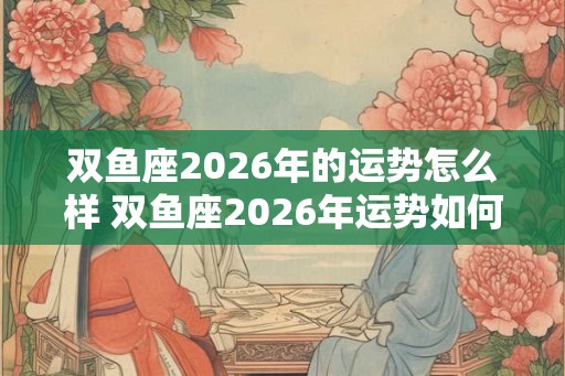 双鱼座2026年的运势怎么样 双鱼座2026年运势如何
