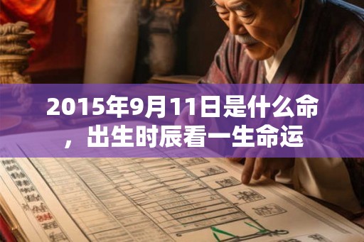 2015年9月11日是什么命，出生时辰看一生命运
