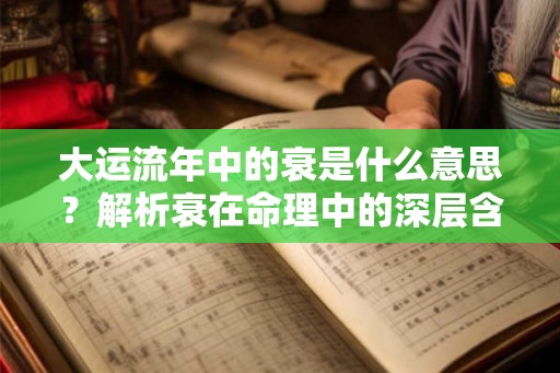大运流年中的衰是什么意思？解析衰在命理中的深层含义