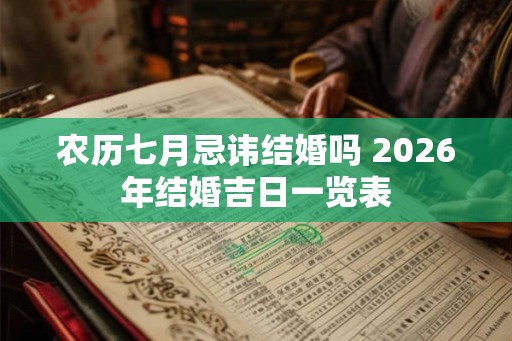 农历七月忌讳结婚吗 2026年结婚吉日一览表 农历七月忌讳结婚吗 2026年结婚吉日一览表