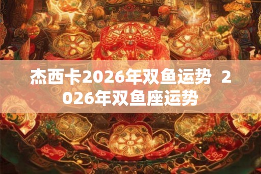 杰西卡2026年双鱼运势  2026年双鱼座运势