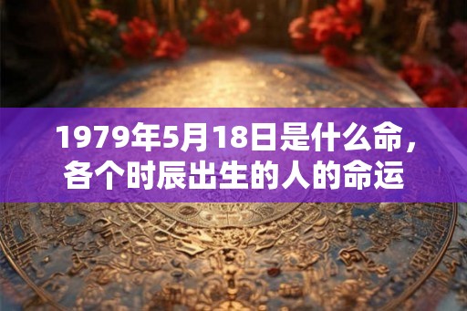 1979年5月18日是什么命，各个时辰出生的人的命运