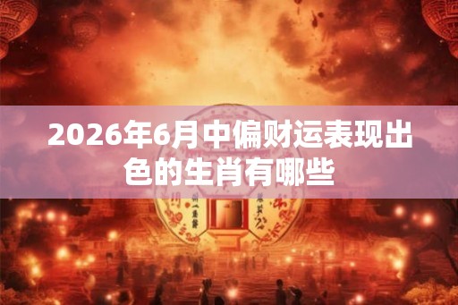 2026年6月中偏财运表现出色的生肖有哪些 2026年6月中偏财运表现出色的生肖有哪些