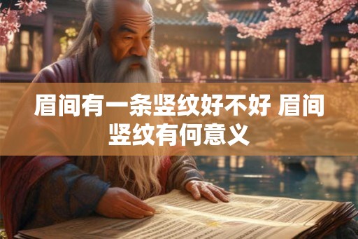 眉间有一条竖纹好不好 眉间竖纹有何意义
