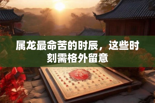 属龙最命苦的时辰，这些时刻需格外留意