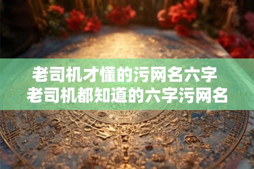老司机才懂的污网名六字 老司机都知道的六字污网名是什么 老司机才懂的污网名六字 老司机都知道的六字污网名是什么