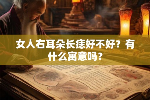 女人右耳朵长痣好不好？有什么寓意吗？