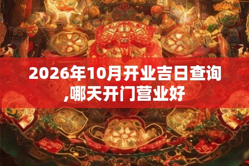 2026年10月开业吉日查询,哪天开门营业好