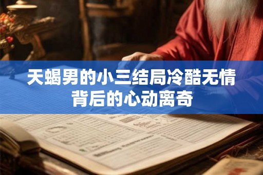 天蝎男的小三结局冷酷无情背后的心动离奇