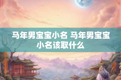 马年男宝宝小名 马年男宝宝小名该取什么