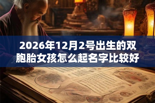 2026年12月2号出生的双胞胎女孩怎么起名字比较好，五行属什么？