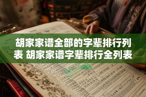 胡家家谱全部的字辈排行列表 胡家家谱字辈排行全列表