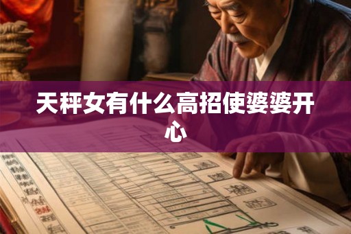 天秤女有什么高招使婆婆开心 天秤女有什么高招使婆婆开心