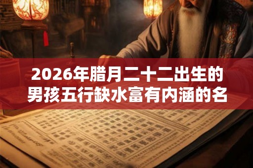 2026年腊月二十二出生的男孩五行缺水富有内涵的名字推荐
