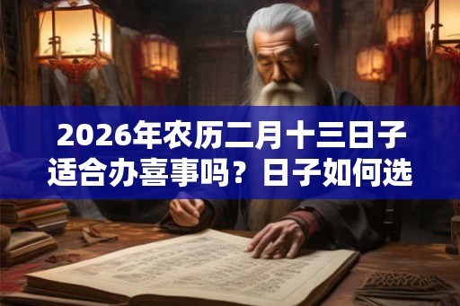 2026年农历二月十三日子适合办喜事吗？日子如何选择？