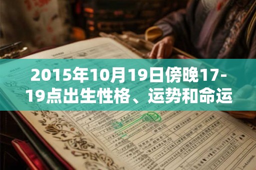 2015年10月19日傍晚17-19点出生性格、运势和命运