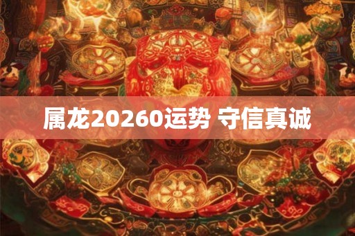 属龙20260运势 守信真诚