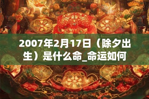 2007年2月17日（除夕出生）是什么命_命运如何