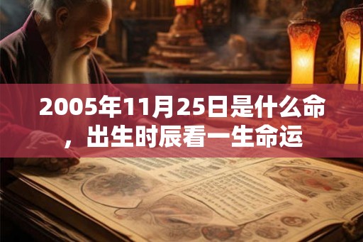 2005年11月25日是什么命，出生时辰看一生命运