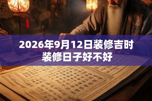 2026年9月12日装修吉时 装修日子好不好