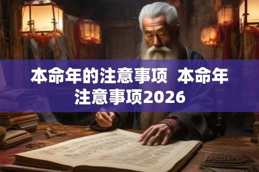本命年的注意事项  本命年注意事项2026
