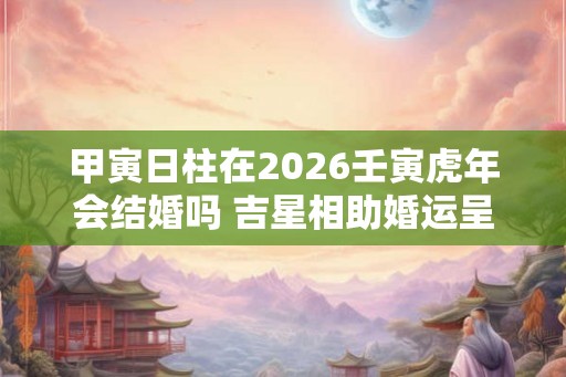 甲寅日柱在2026壬寅虎年会结婚吗 吉星相助婚运呈祥