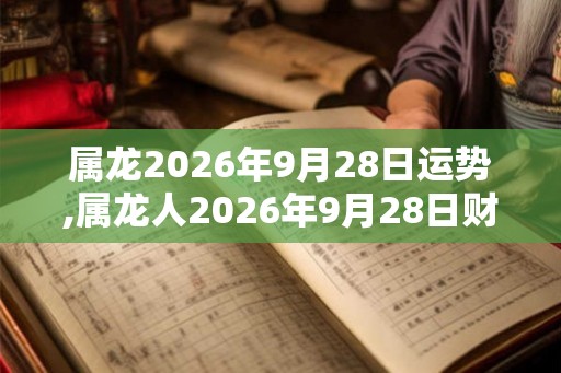 属龙2026年9月28日运势,属龙人2026年9月28日财运,生肖龙2026年9月28日运势 属龙2026年9月28日运势,属龙人2026年9月28日财运,生肖龙2026年9月28日运势