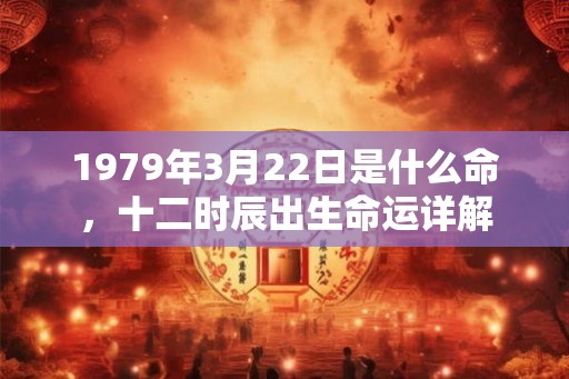 1979年3月22日是什么命，十二时辰出生命运详解