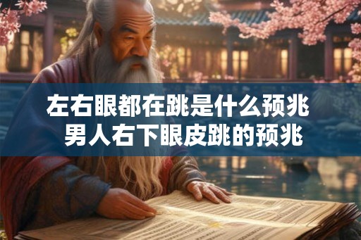 左右眼都在跳是什么预兆  男人右下眼皮跳的预兆