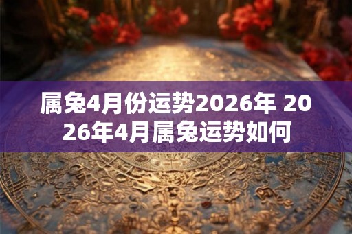 属兔4月份运势2026年 2026年4月属兔运势如何