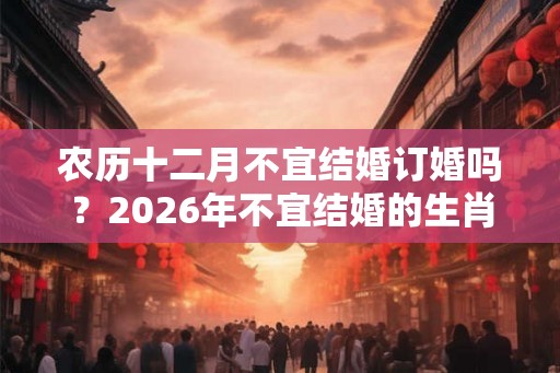 农历十二月不宜结婚订婚吗？2026年不宜结婚的生肖
