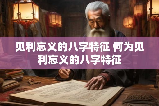 见利忘义的八字特征 何为见利忘义的八字特征 见利忘义的八字特征 何为见利忘义的八字特征