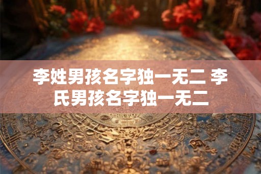 李姓男孩名字独一无二 李氏男孩名字独一无二