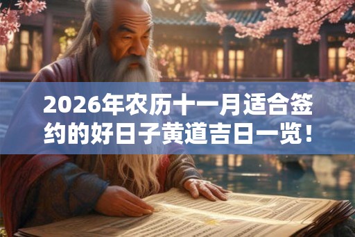 2026年农历十一月适合签约的好日子黄道吉日一览！