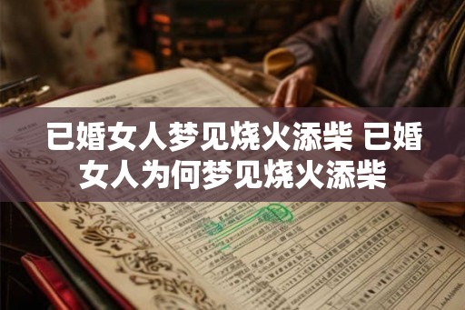 已婚女人梦见烧火添柴 已婚女人为何梦见烧火添柴
