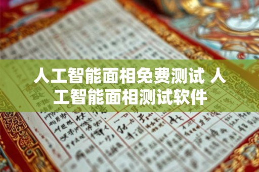 人工智能面相免费测试 人工智能面相测试软件