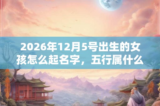 2026年12月5号出生的女孩怎么起名字，五行属什么